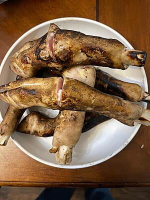 Fire Roasted Paya Slit cut (with skin) Fire Roasted Paya Slit cut (with skin)