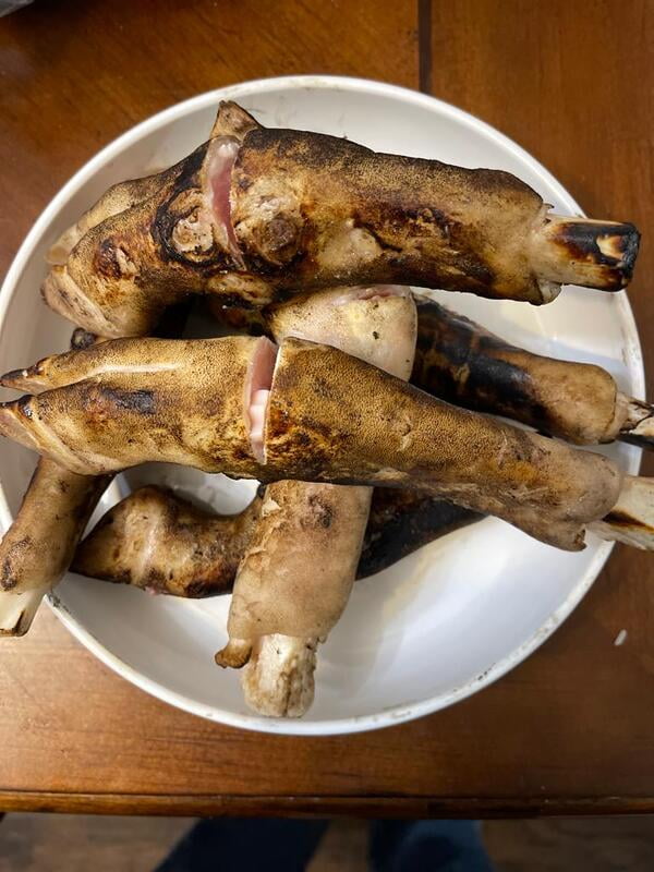 Fire Roasted Paya Slit cut (with skin) Fire Roasted Paya Slit cut (with skin)