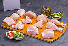 Whole Chicken 3lb (Skin & Cut into Pcs) with liver and gizzards Whole Chicken 3lb (Skin & Cut into Pcs) with liver and gizzards